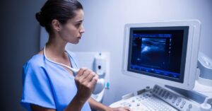 Pregnancy target scan sonography showing baby development at a diagnostic centre in Indore with detailed fetal assessment